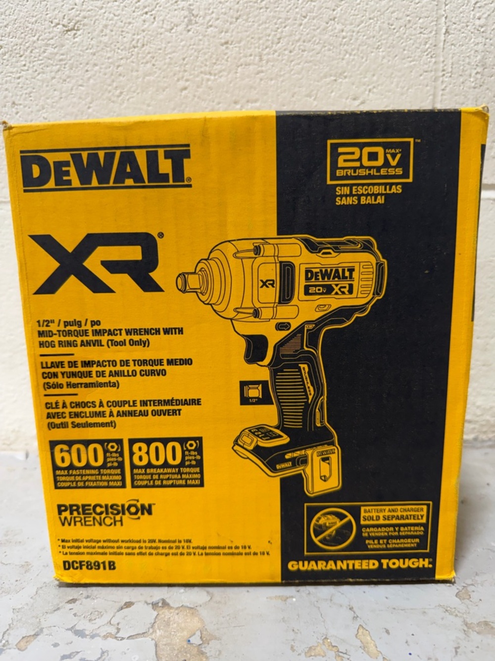DEWALT XR 20V Mid-Torque Impact Wrench - Yellow & Black